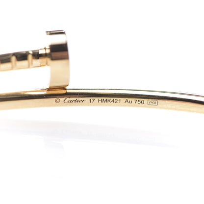 Cartier 18K Yellow Gold Small Juste Un Clou Bracelet 17 4 of 5