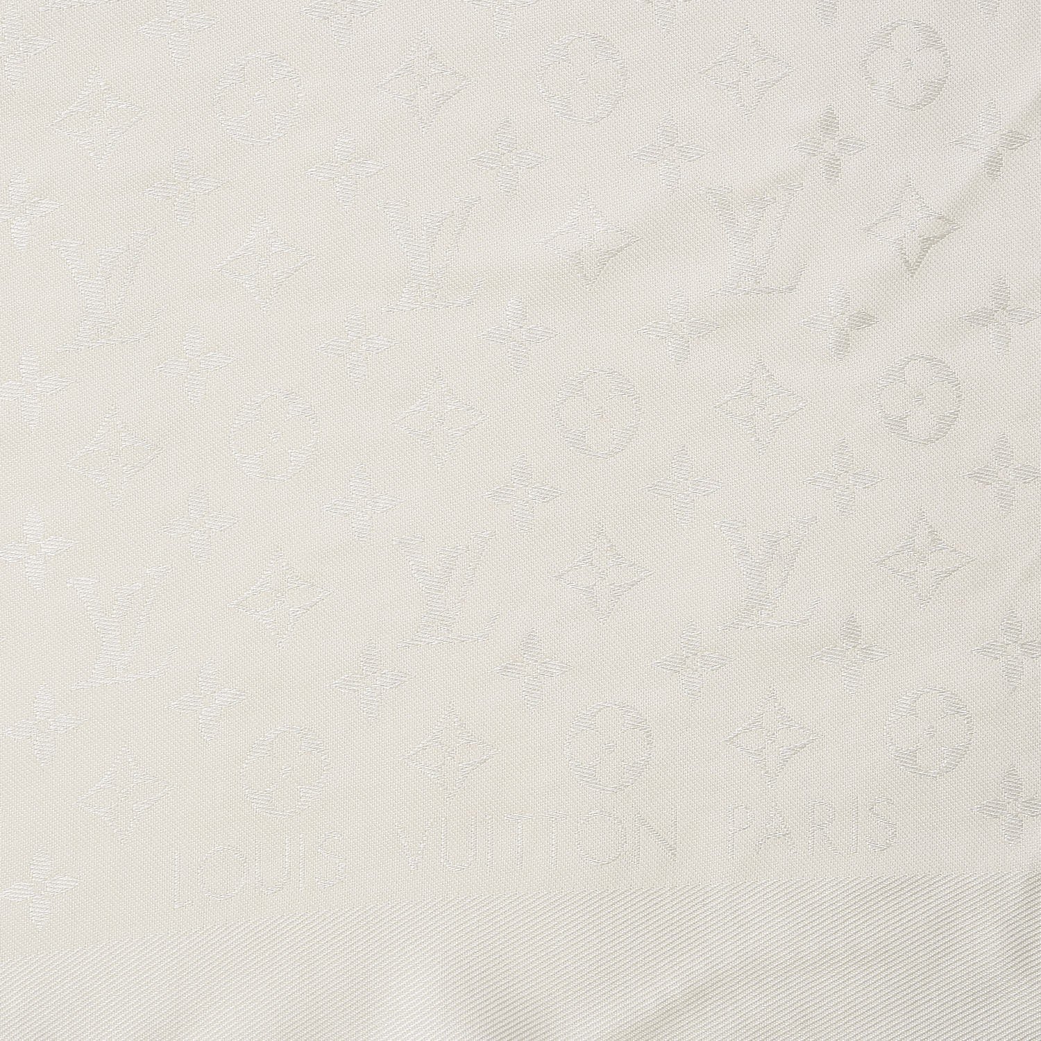Louis Vuitton Wool Silk Monogram Shawl White 3 of 4