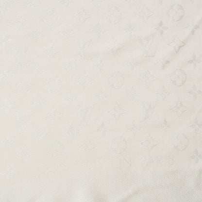 Louis Vuitton Wool Silk Monogram Shawl White 3 of 4
