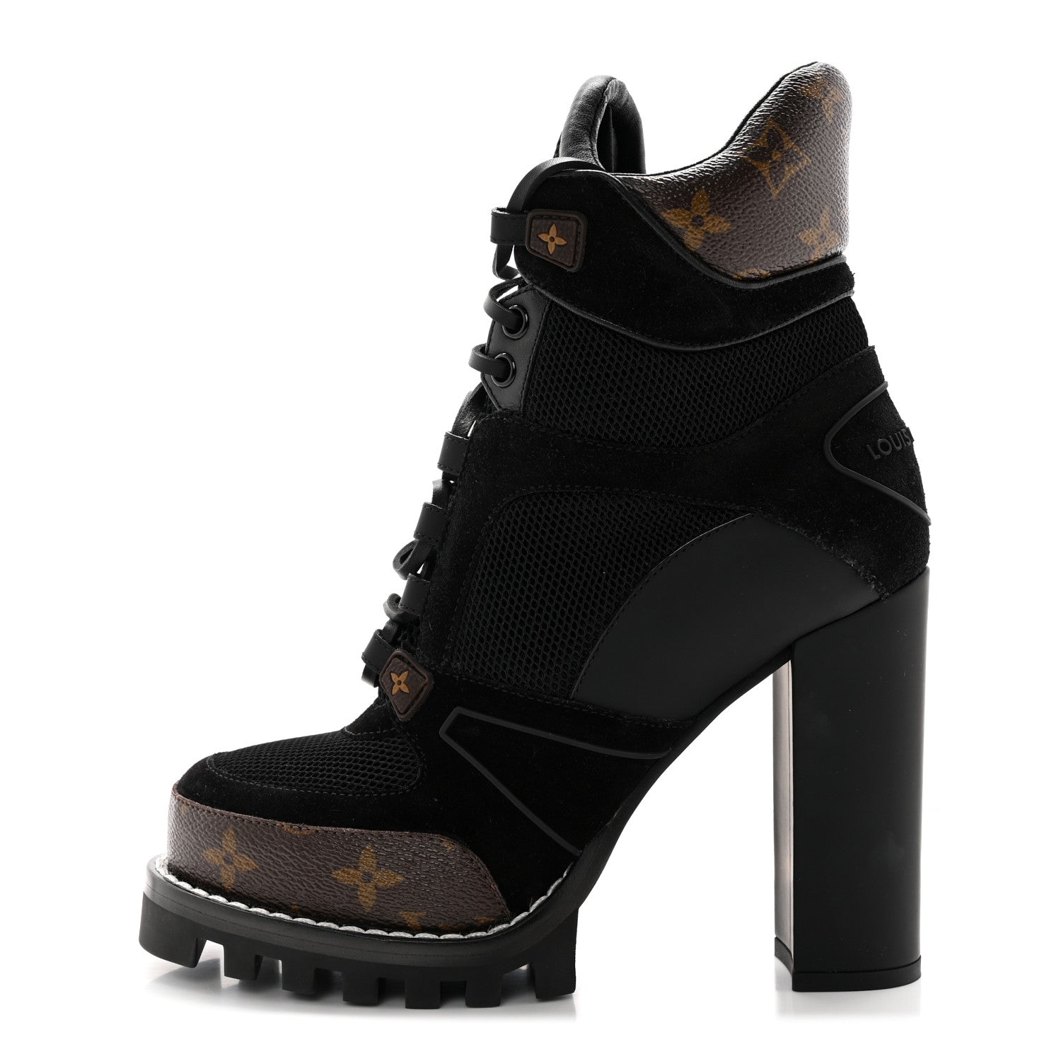 Louis Vuitton Suede Calfskin Monogram Star Trail Ankle Boots 38 Black 1 of 10