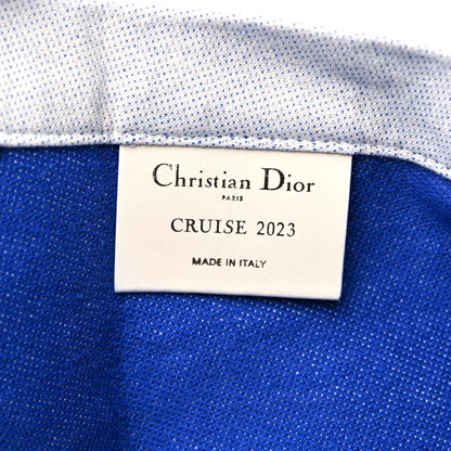 Christian Dior Canvas Print Cruise Tote Ivory Blue 6 of 12