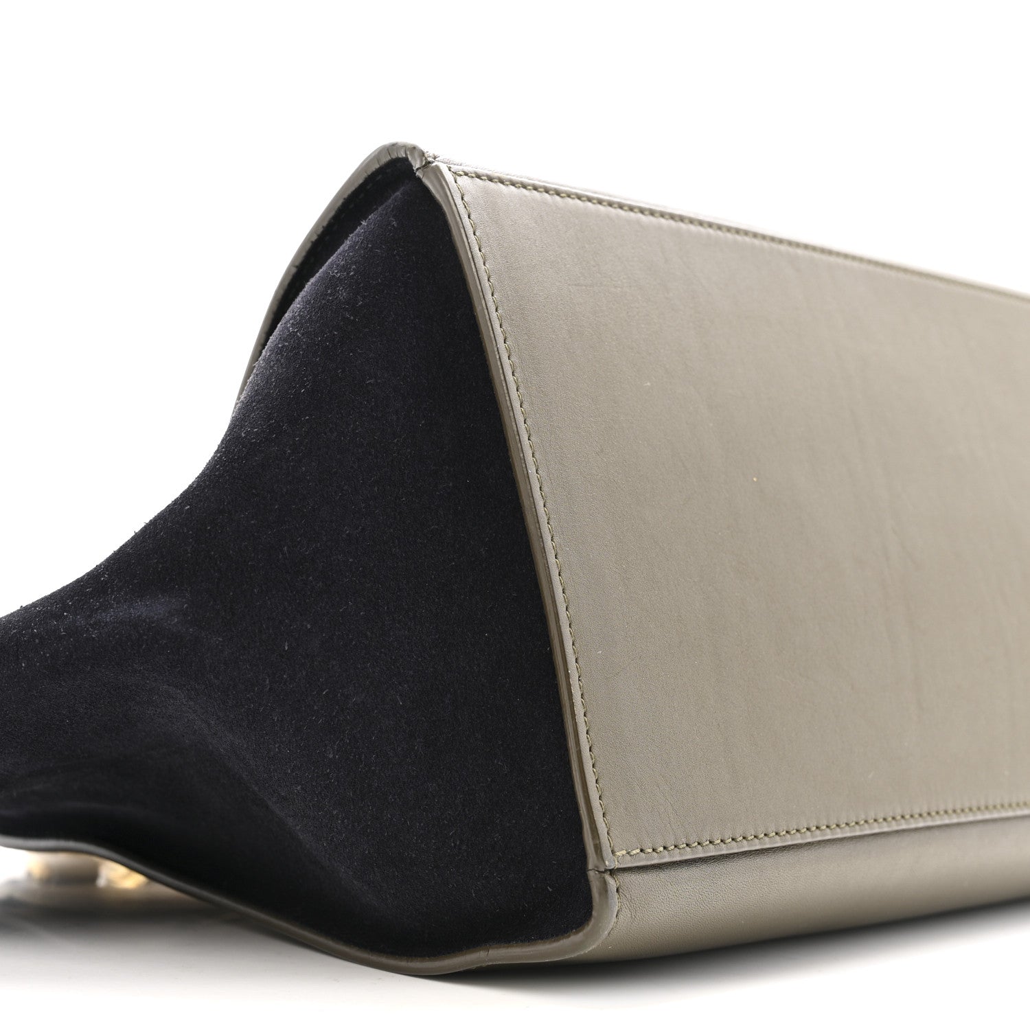 Celine Bullhide Smooth Calfskin Suede Medium Tri-Color Trapeze White Multicolor 8 of 15