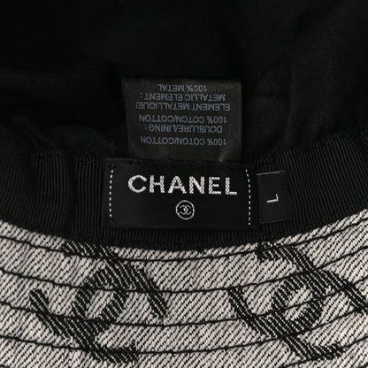 Chanel Denim CC Bucket Hat L White Black 6 of 7