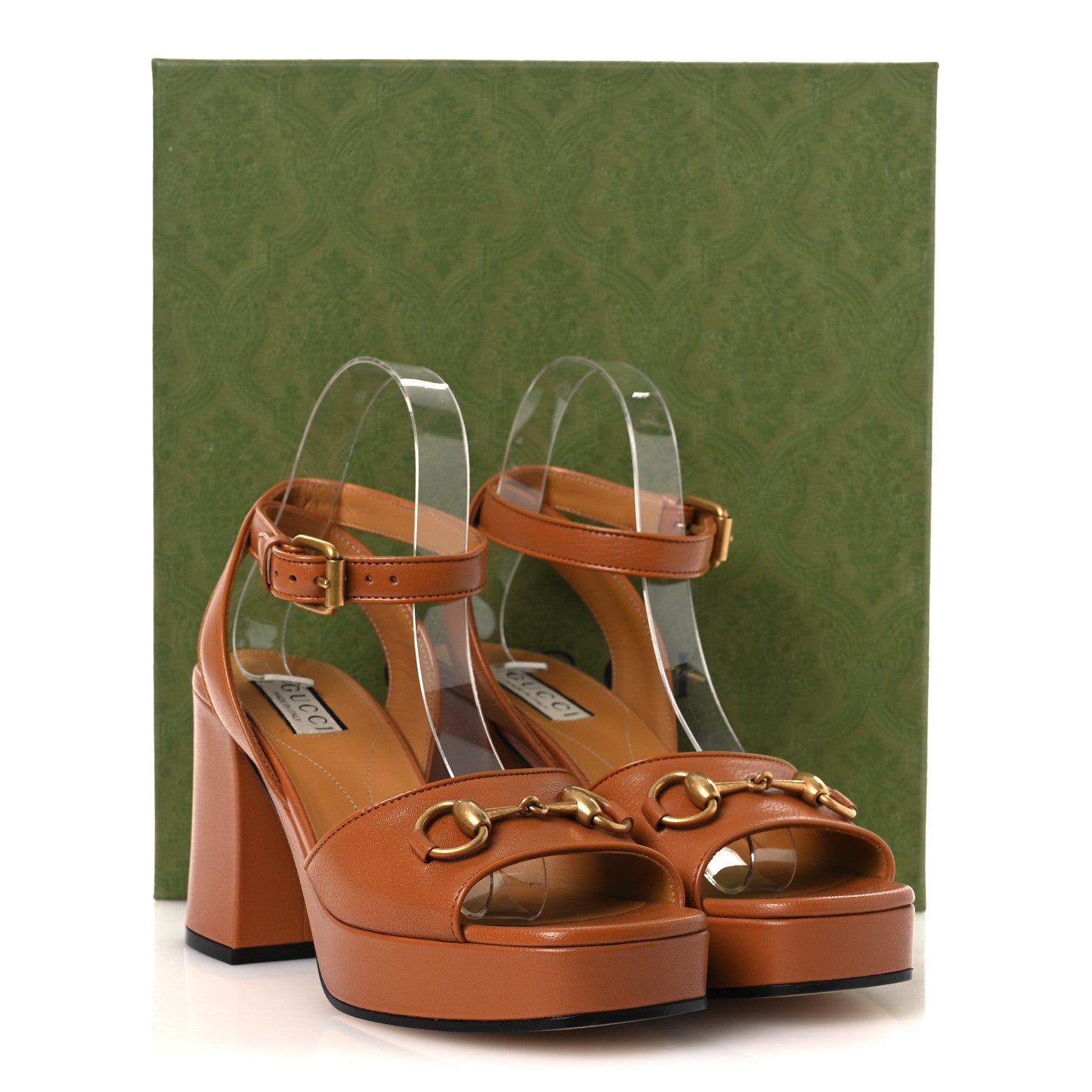 Gucci Quentin Granada Kid Horsebit 25/60mm Platform Sandals 38.5 Harness Brown 11 of 11