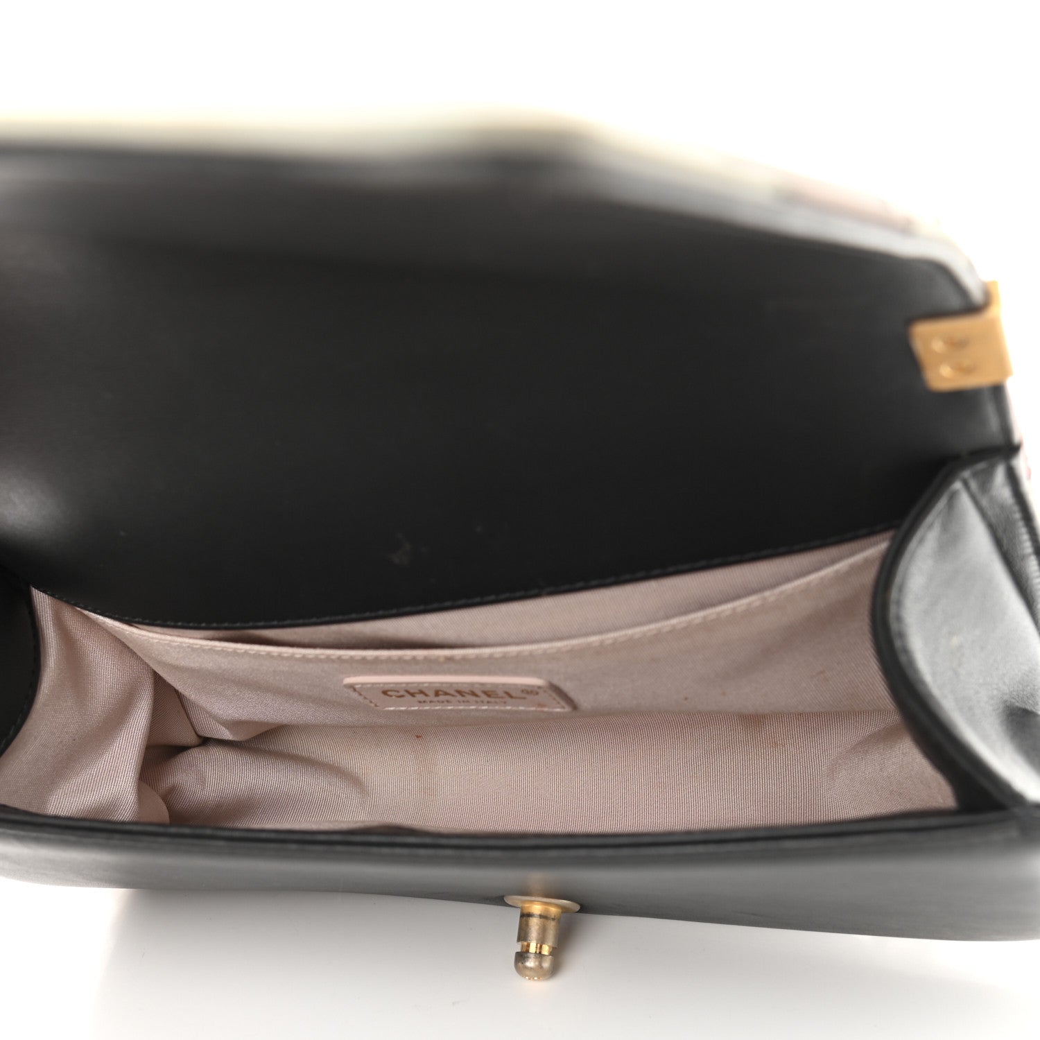 Chanel Lambskin Suede Patchwork Medium Act I Camellia Boy Flap Charcoal Brown Pink 5 of 16