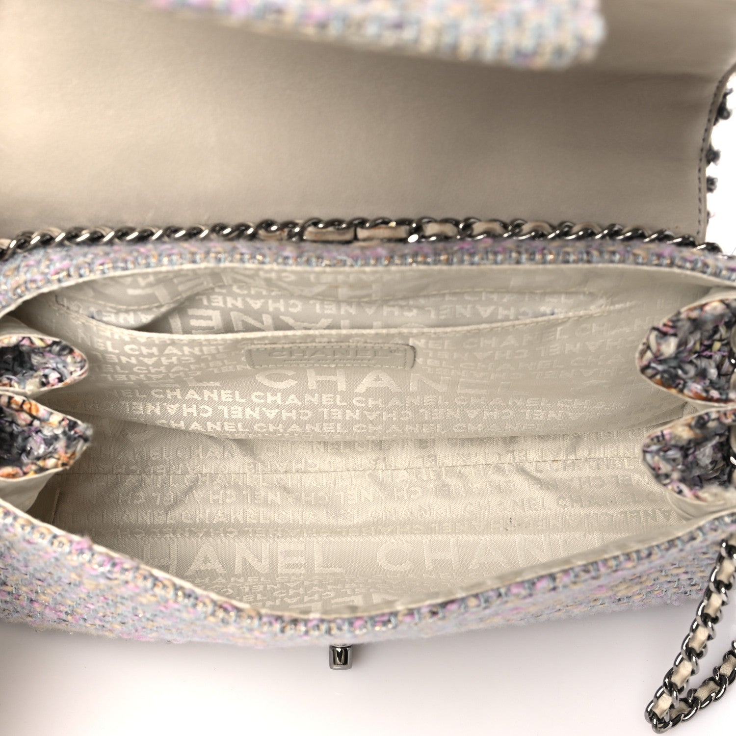 Chanel Tweed Medium Fantasy Flap Grey 5 of 12