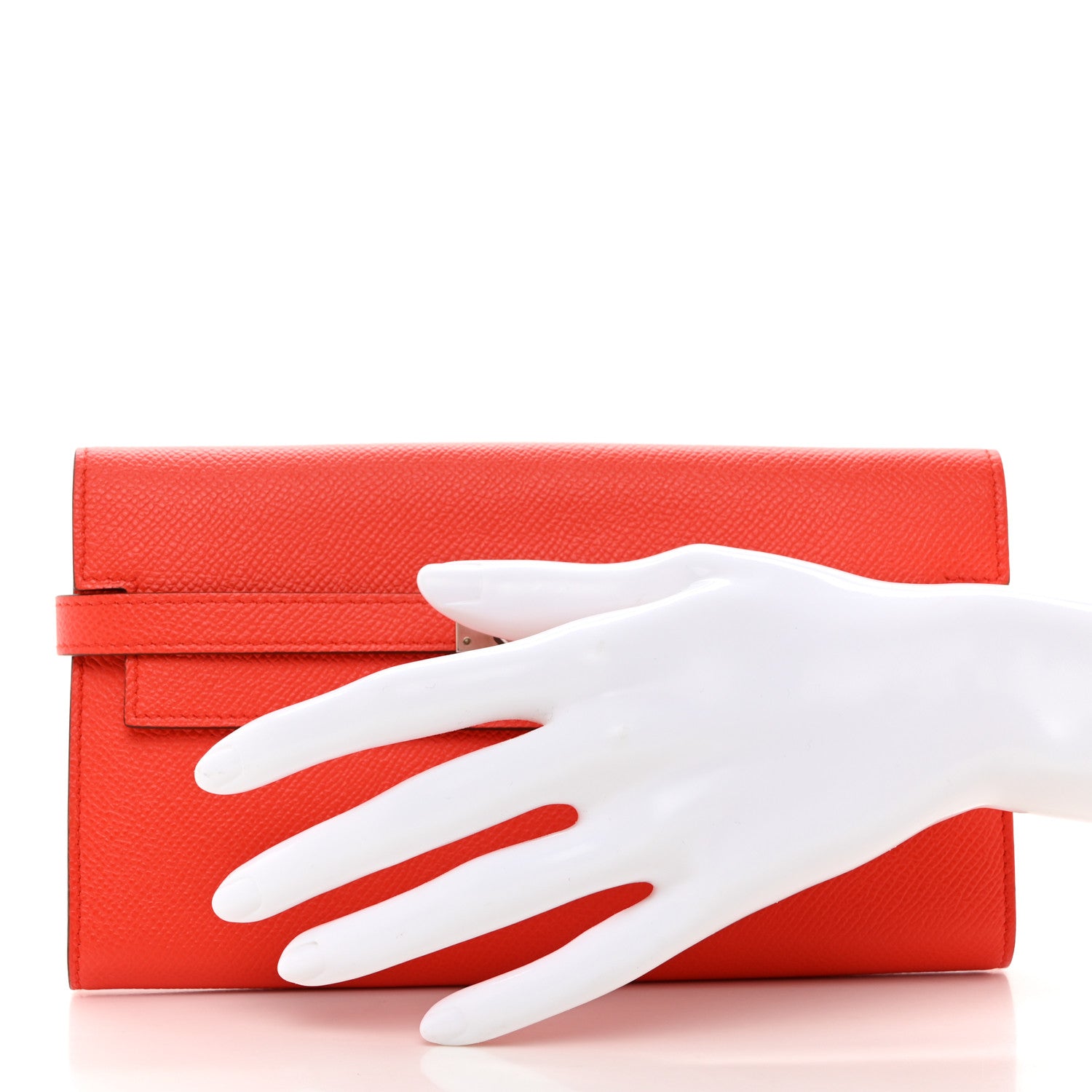 Hermes Epsom Kelly Longue Wallet Orange Poppy 2 of 8