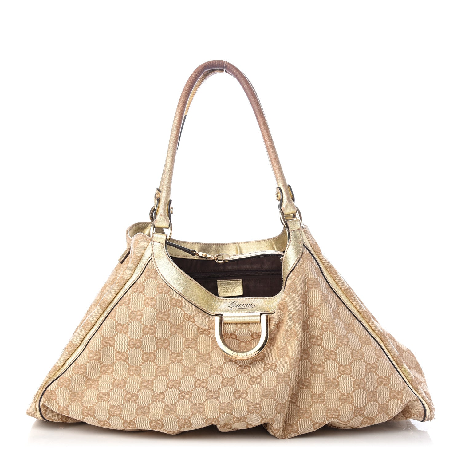Gucci Monogram Large D Gold Hobo Metallic Gold 1 of 14