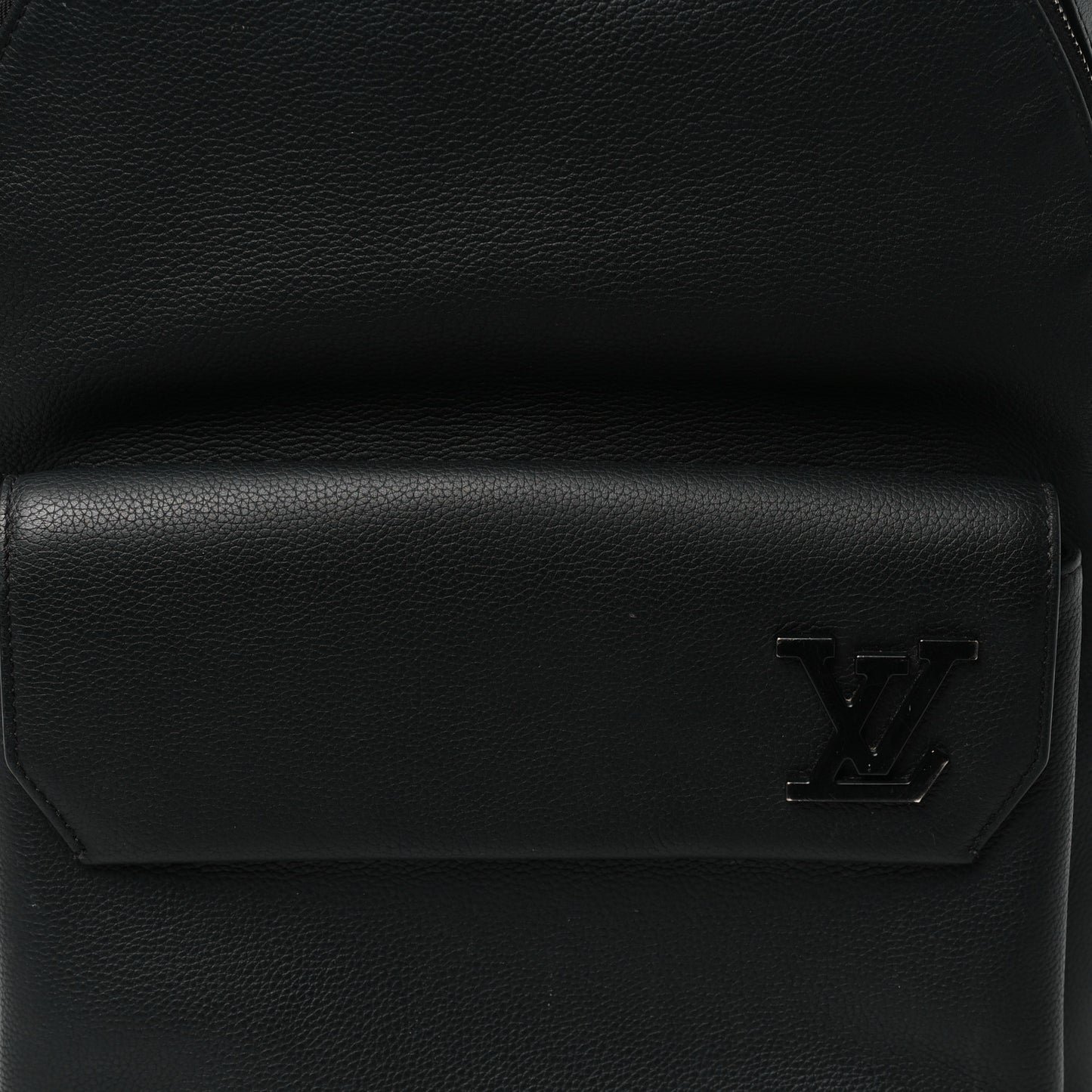 Grained Calfskin Aerogram Takeoff Backpack Black
