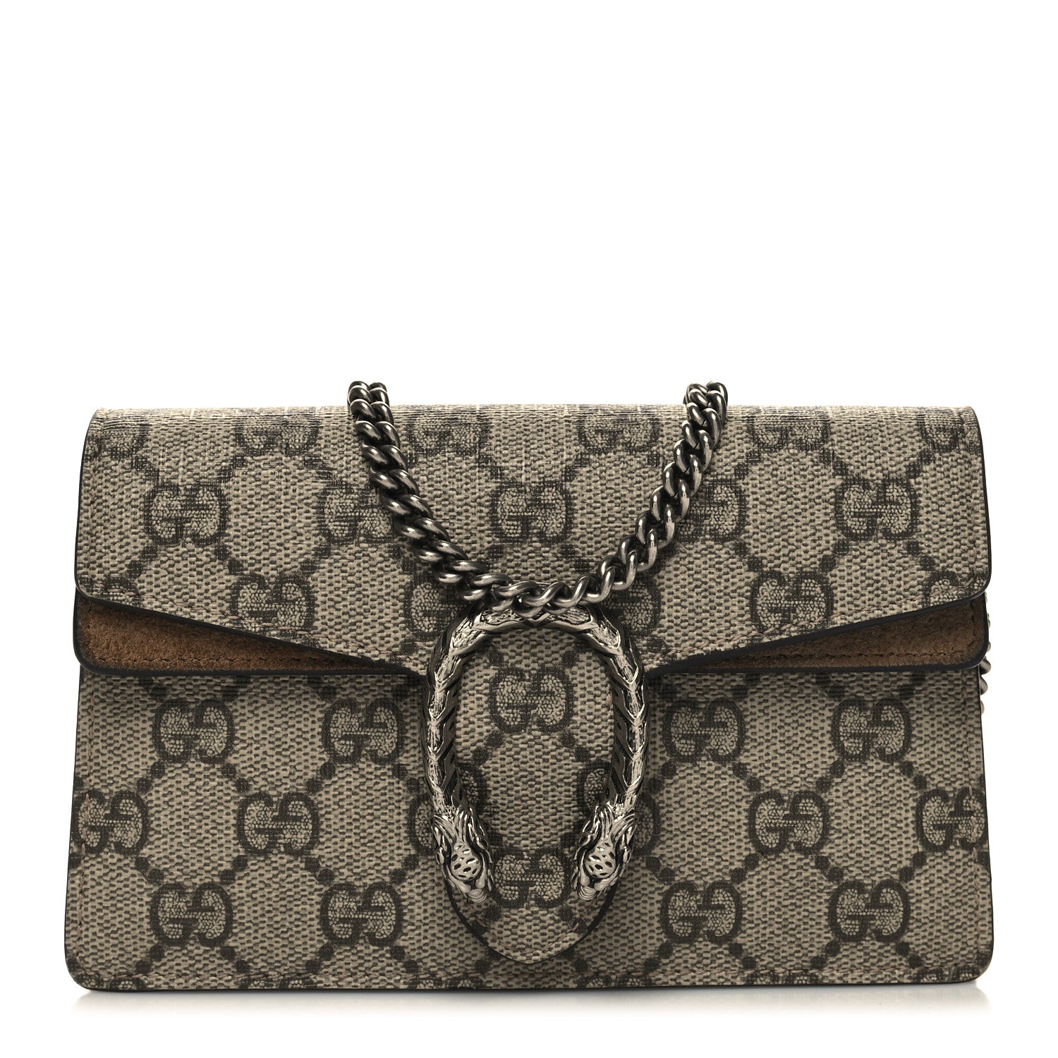 Gucci GG Supreme Monogram Super Mini Dionysus Shoulder Bag Taupe 1 of 11