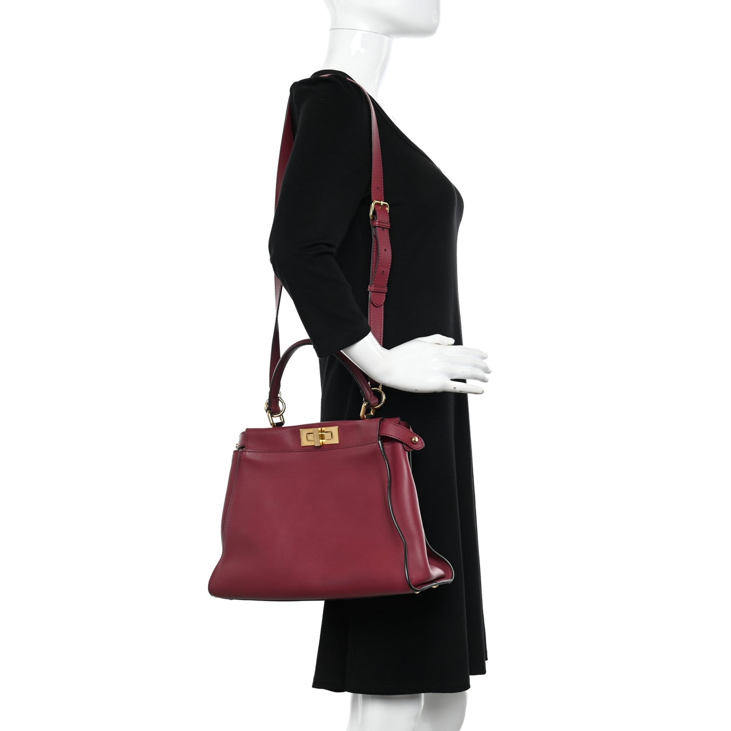 Vitello Seta Shiny Nappa Vitello Mirror Crystal Monster Eyes Medium Peekaboo Iconic Satchel Amarena Fiamma
