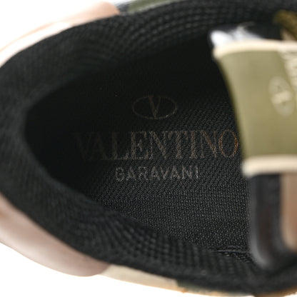 Valentino Garavani Nappa Fabric Suede Camouflage Womens Rockrunner Sneakers 36.5 Army Green Platino 7 of 9