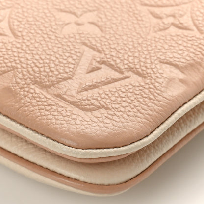 Louis Vuitton Empreinte Double Zip Pochette Beige Rose Creme 10 of 10