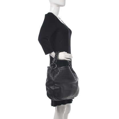 Bottega Veneta Cervo Intrecciato Shoulder Bag Black 2 of 12