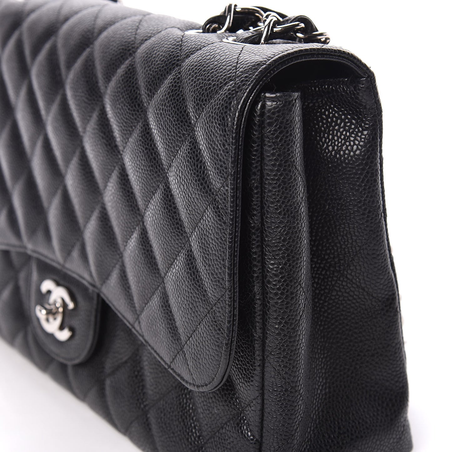Caviar Quilted Jumbo Single Flap Black