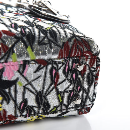 Christian Dior Metallic Canvas Embroidered Mini Lady Dior Argent Multicolor 9 of 9