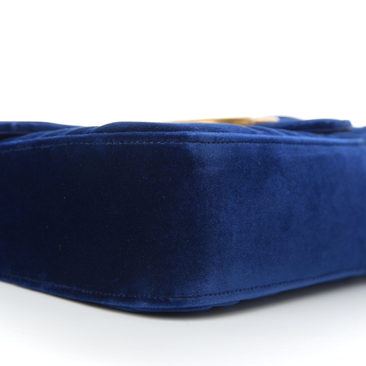 Velvet Matelasse Medium GG Marmont Shoulder Bag Cobalt Blue