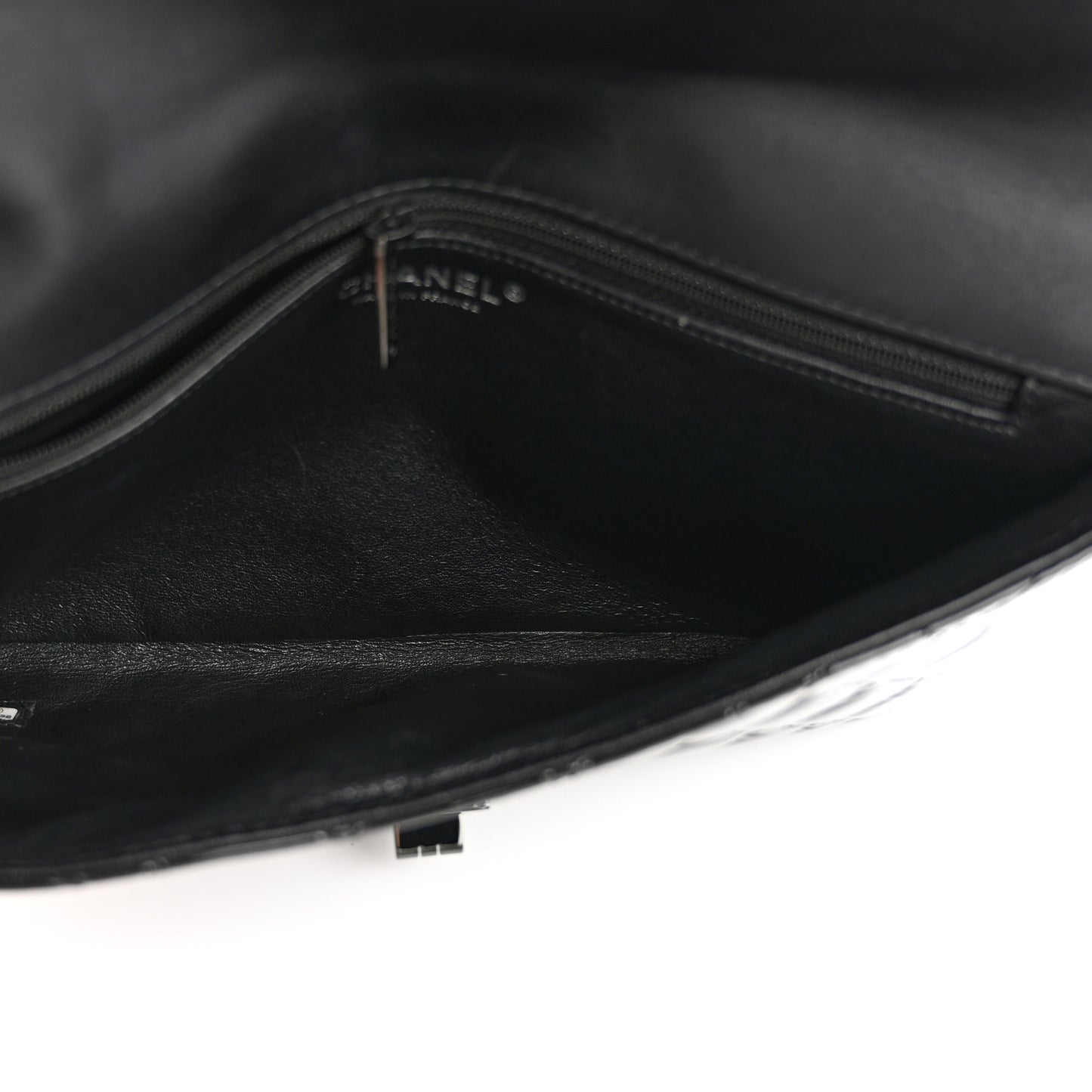 Patent Calfskin Quilted Reissue 2.55 Clutch So Black