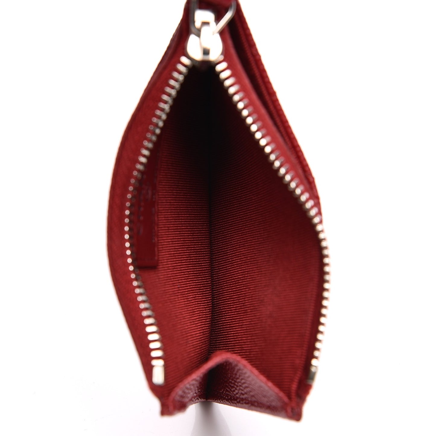 Caviar Quilted Card Holder Dark Red