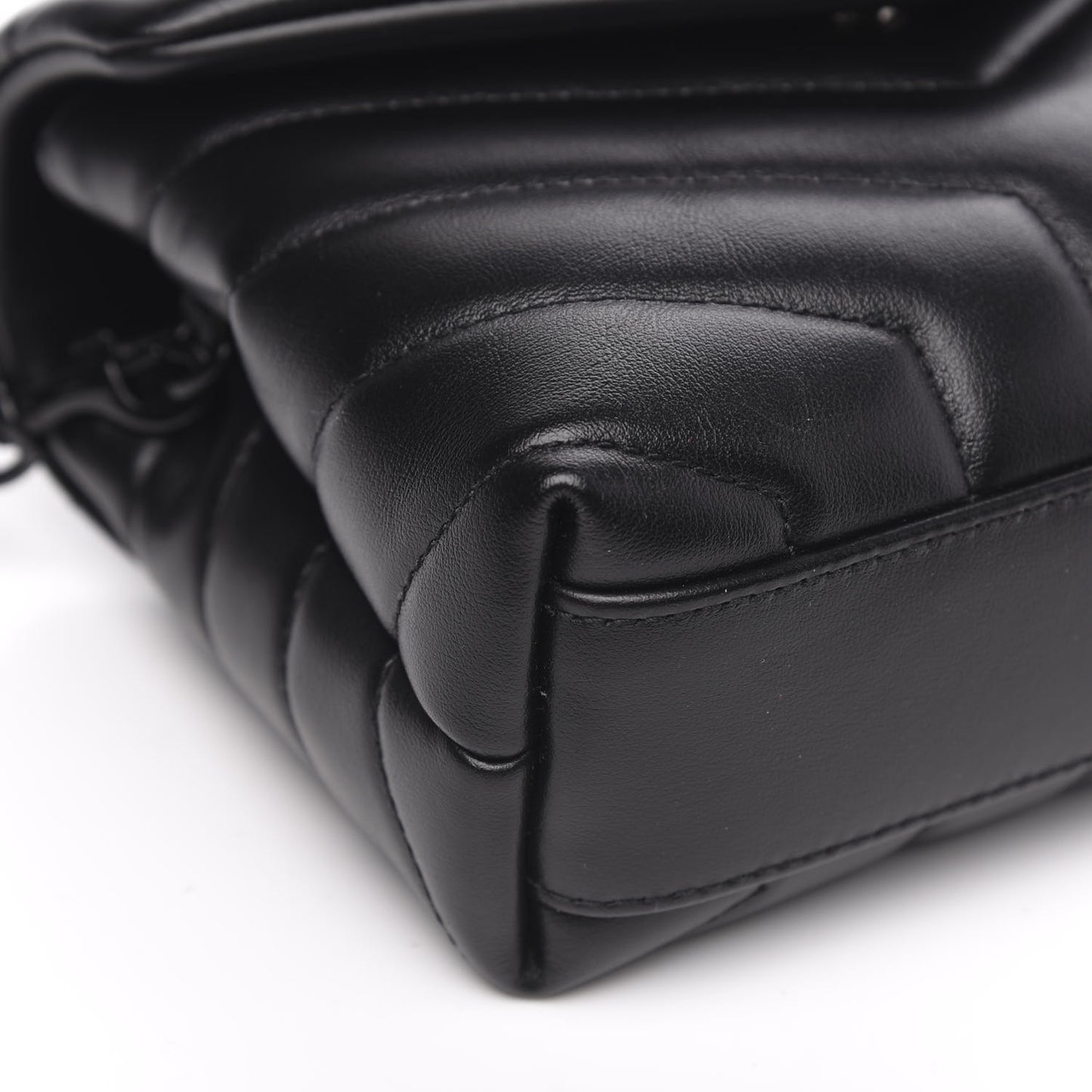 Calfskin Y Quilted Monogram Toy Loulou Crossbody Bag Black