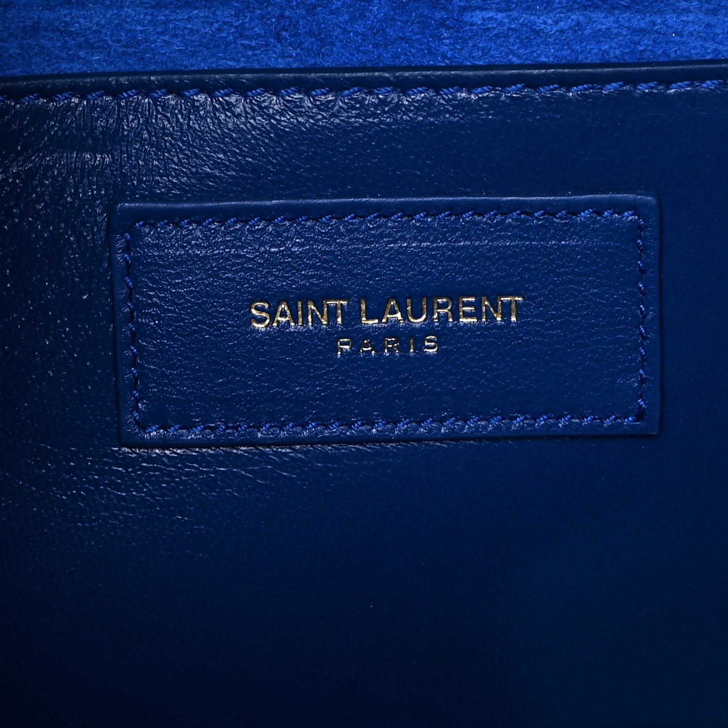 Saint Laurent Patent Grain De Poudre Classic Monogram Cassandre Clutch Blue Majorelle 7 of 7