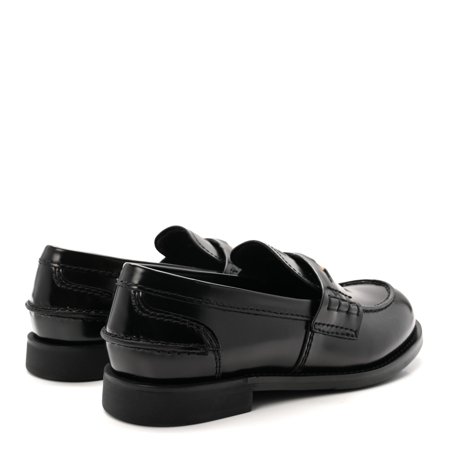 Miu Miu Spazzolato Penny Loafers 37 Black 3 of 8