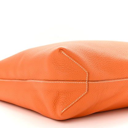 Hermes Taurillon Clemence Double Sens 45 Reversible Tote Orange Gold 15 of 18