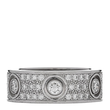 Cartier 18K White Gold Diamond 6.5mm LOVE Paved Ring 48 4.5 1 of 5