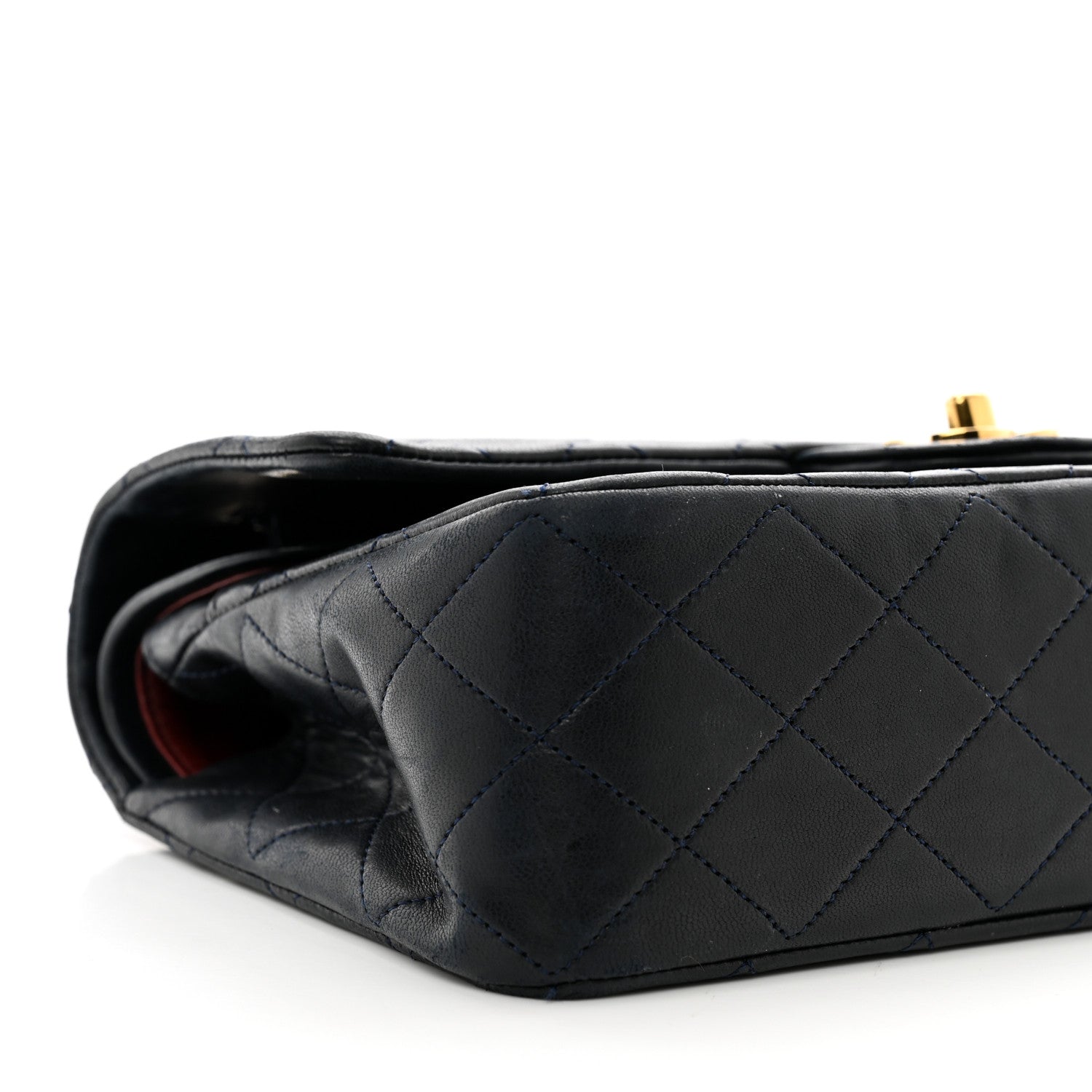Chanel Lambskin Quilted Small Double Flap Navy 10 of 14