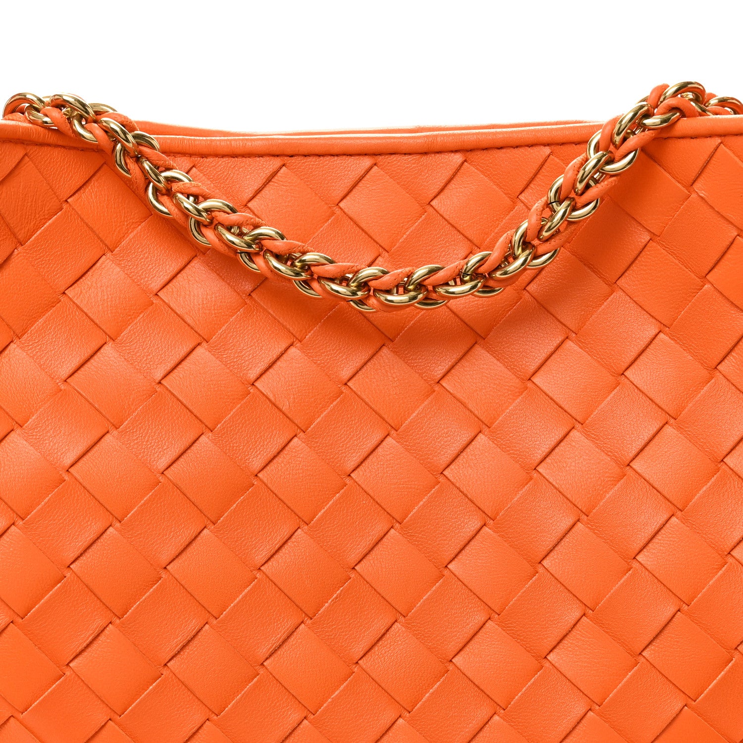 Bottega Veneta Nappa Intrecciato Sardine With Chain Bag Papaya 8 of 10