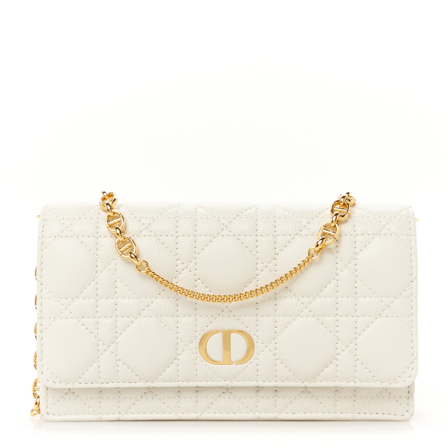 Christian Dior Supple Calfskin Caro Pouch with Chain Latte 1 of 11