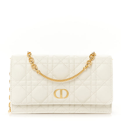 Christian Dior Supple Calfskin Caro Pouch with Chain Latte 1 of 11