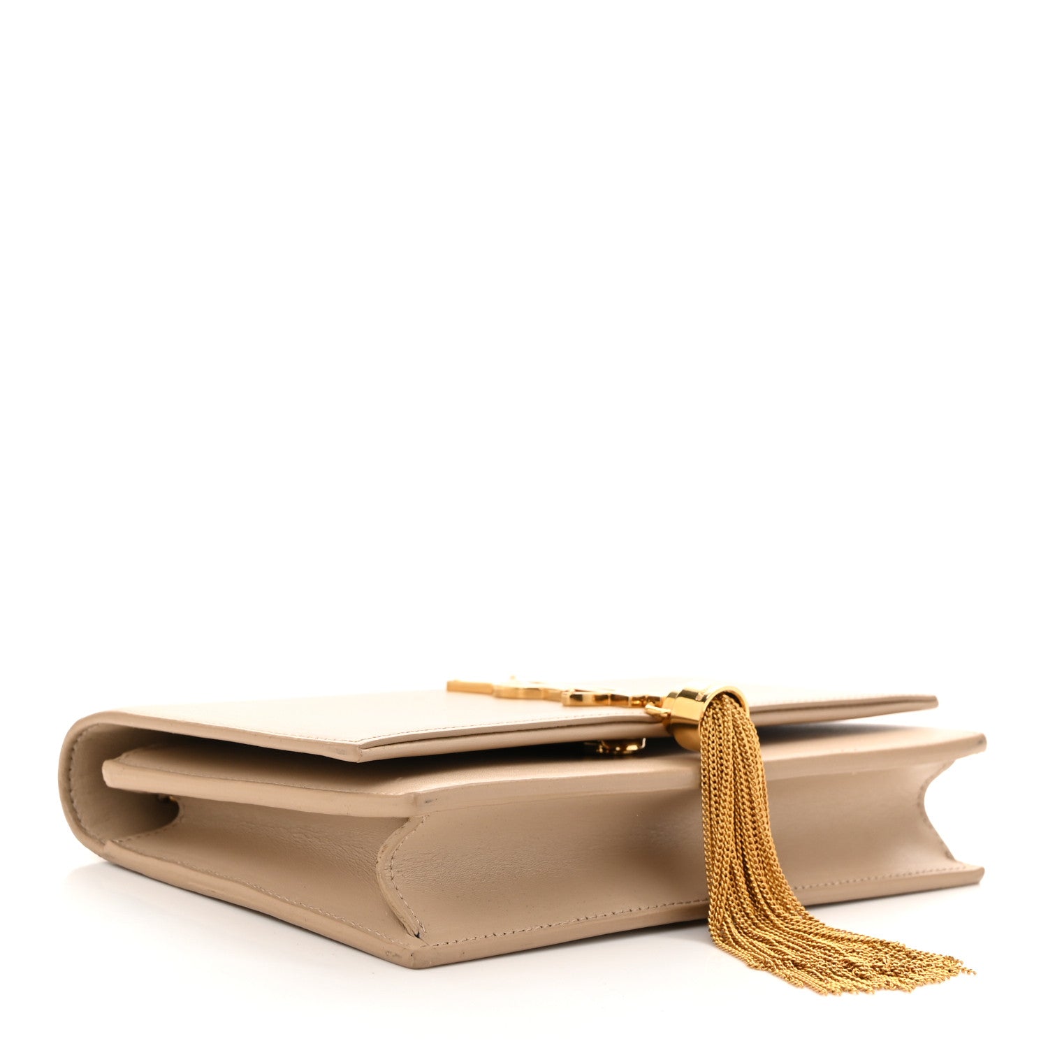 Saint Laurent Smooth Calfskin Classic Monogram Kate Tassel Chain Wallet Nude Powder 4 of 12
