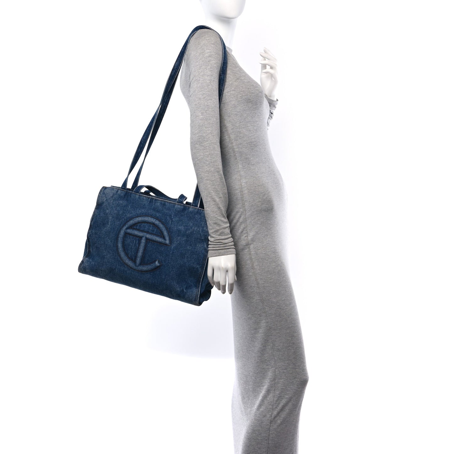 Denim Medium Shopping Bag Blue