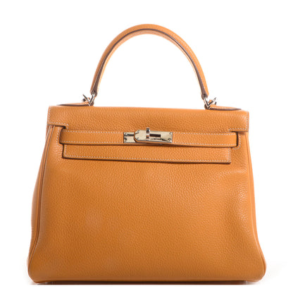 Hermes Taurillon Clemence Kelly Retourne 28 Moutarde 1 of 8