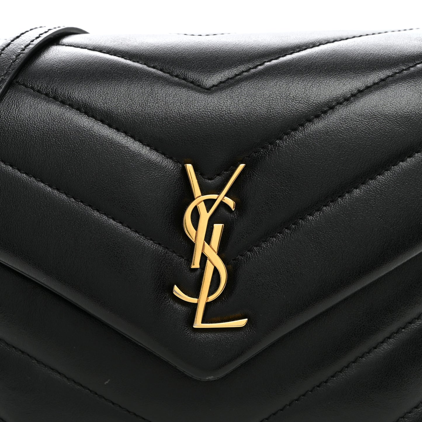 Calfskin Y Quilted Monogram Toy Loulou Crossbody Bag Black