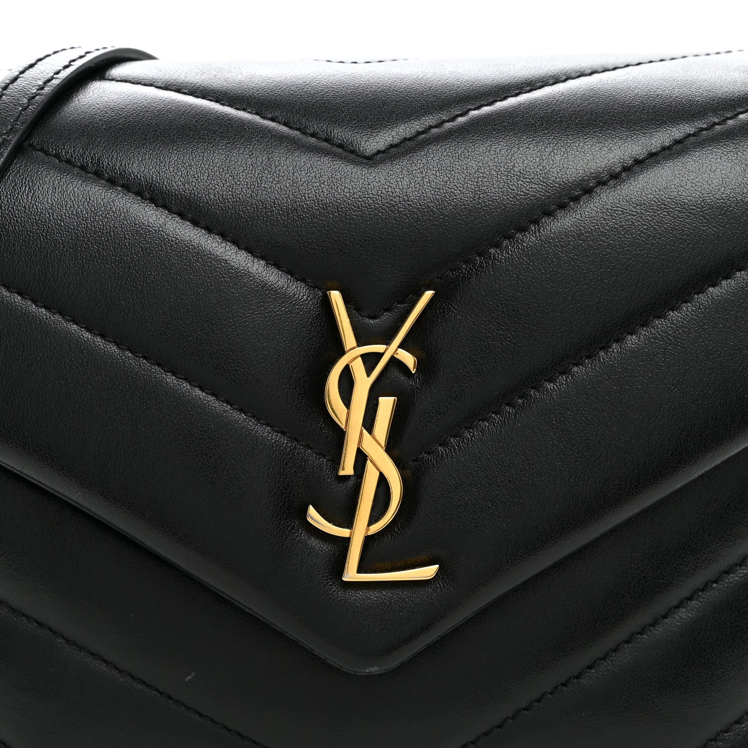 Saint Laurent Calfskin Y Quilted Monogram Toy Loulou Crossbody Bag Black 7 of 9