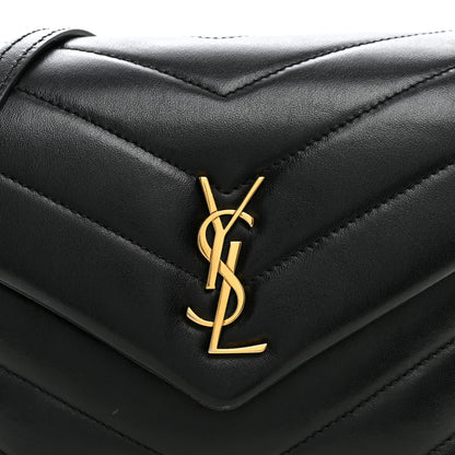 Saint Laurent Calfskin Y Quilted Monogram Toy Loulou Crossbody Bag Black 7 of 9