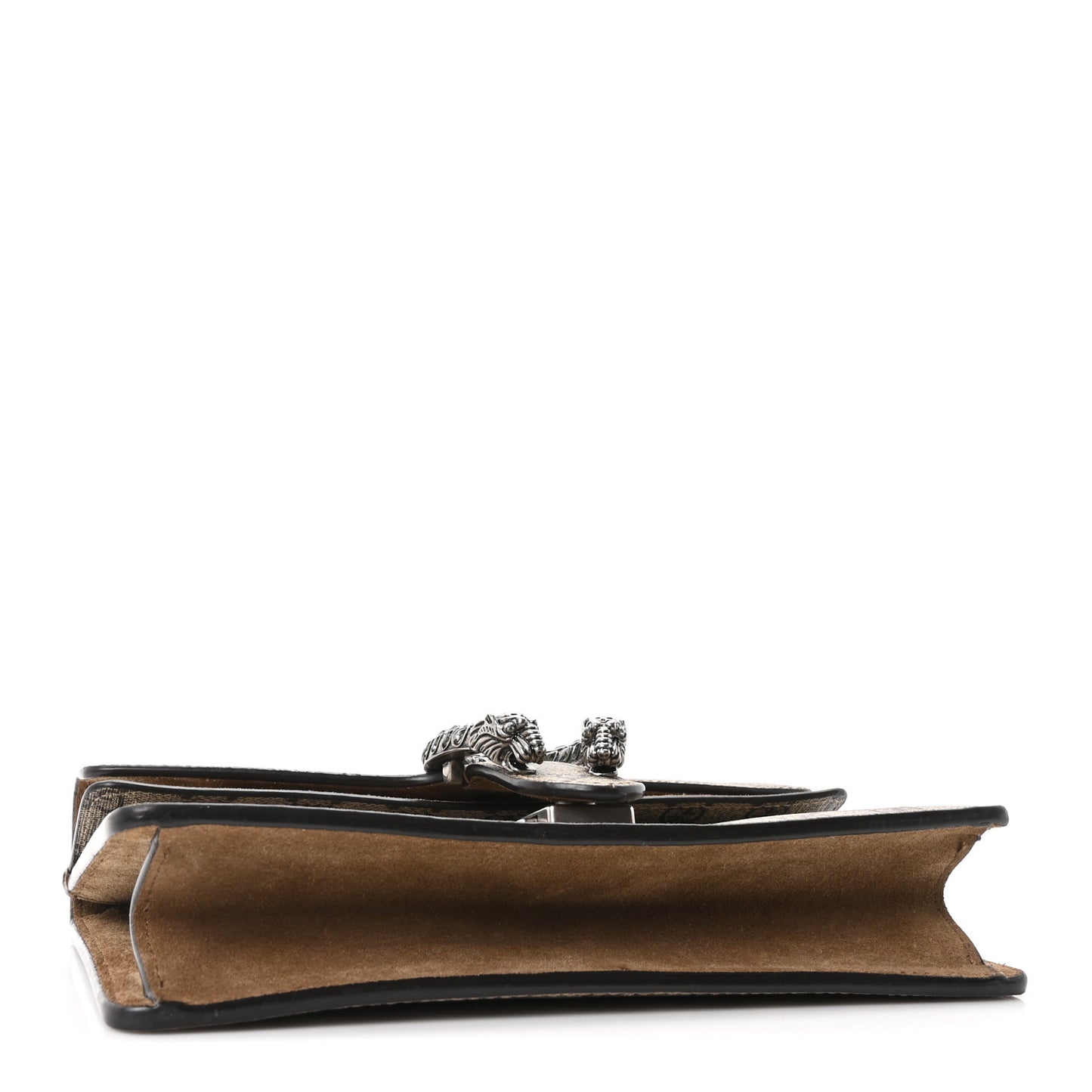 GG Supreme Monogram Suede Crystal Small Dionysus Shoulder Bag Beige Ebony Taupe
