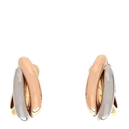 Cartier 18K Pink Yellow White Gold Small Trinity Earrings 1 of 6