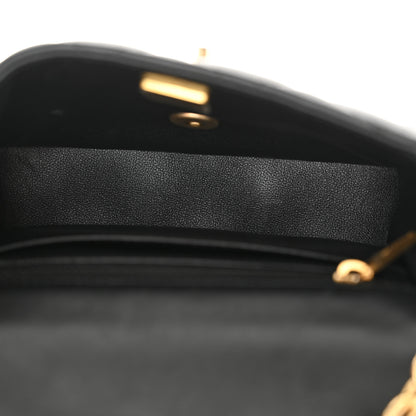 Chanel Lambskin Enamel Pearl Quilted Mini Charm Me Square Flap Black 5 of 10