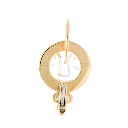 Temple St. Clair 18K Yellow Gold Diamond Rock Crystal Small Celestial Moonface Earrings 4 of 4