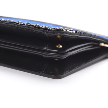 Valentino Garavani Nappa Beaded Embellished Carry Secrets Clutch Blue 9 of 9