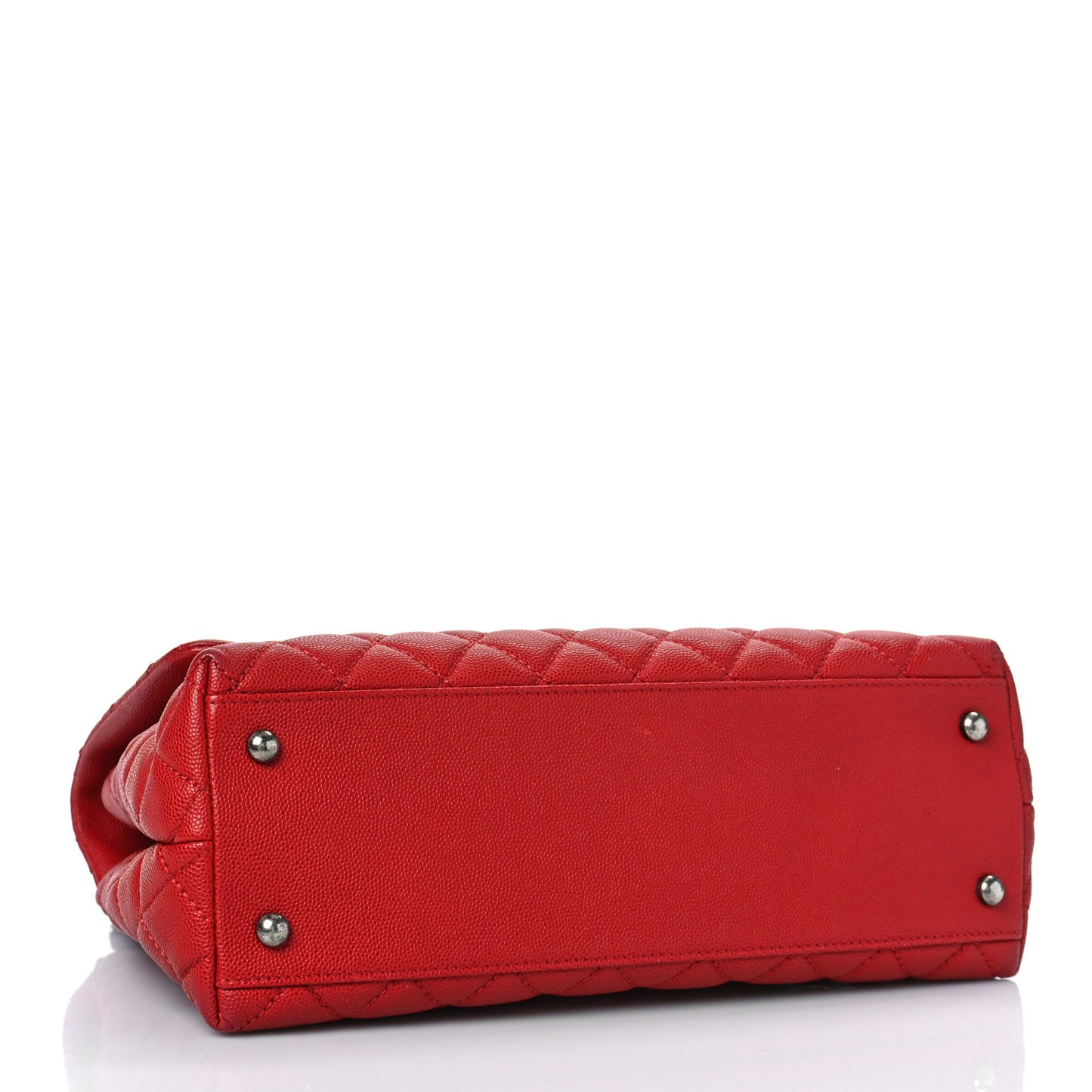 Caviar Quilted Small Coco Handle Flap Red