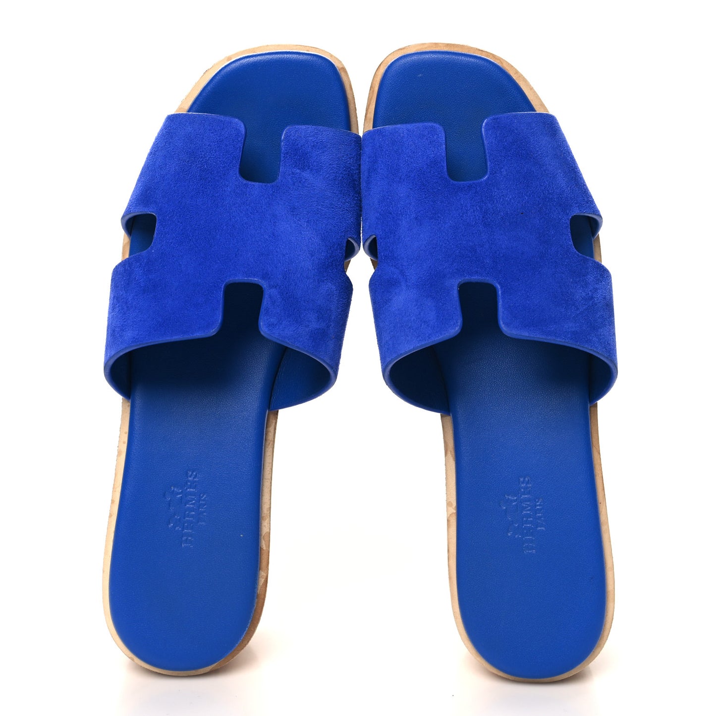 Suede Goatskin Cork Eze 30 Sandals 38 Bleu Ocean