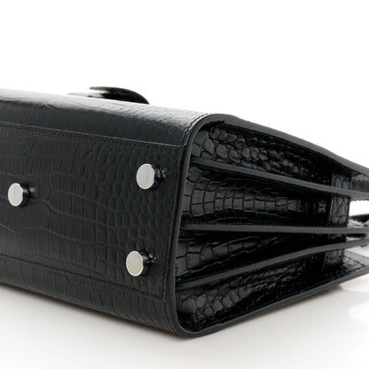 Saint Laurent Calfskin Crocodile Embossed Nano Sac De Jour Black 11 of 11
