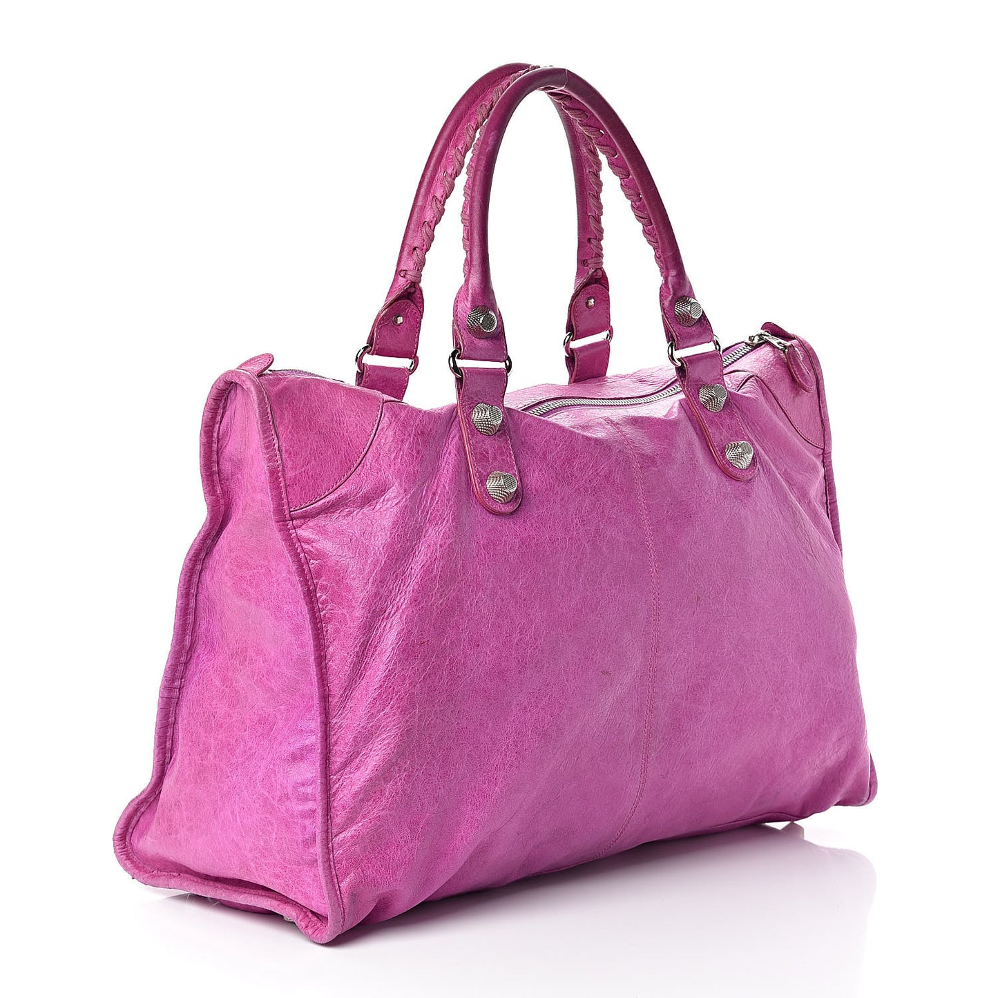 Agneau Giant 21 Silver Hardware Weekender Magenta