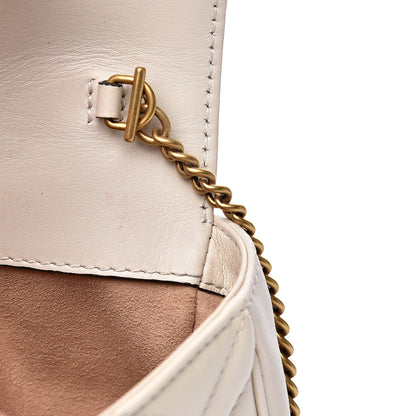 Gucci Calfskin Matelasse Super Mini GG Marmont Shoulder Bag White 11 of 14