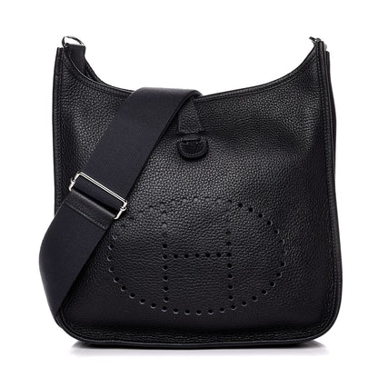 Hermes Taurillon Clemence Evelyne III PM Indigo 1 of 7