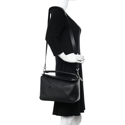 Loewe Calfskin Medium Puzzle Bag Black 2 of 12